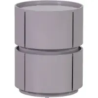 Woood Lunex Nachtkastje - Hout - Hoogglans Lichtgrijs - 50x40x40
