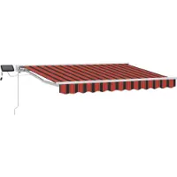 vidaXL Handbediende luifel met LED's Oranje, Zwart en Wit 3 x 2,5 m