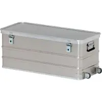 Gmoehling Rechthoekige container met wielen, aluminiumkleurig, 105 l