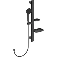 Ideal standard ALU+ - Set douchekop, douchestang en doucheslang, 2 jets, zijde zwart BD586XG