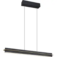 TRIO EMERSON - Hanglamp - Zwart mat - incl. 1x SMD 22 W - 4-stappen TOUCH dimmer - Traploos instelbare lichtkleur - Geheugen functie - Traploos in hoogte verstelbaar