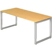 Hjh OFFICE PRO REGO 19 S - 180 x 80 Beuken/Zilver Tafelhoogte I In hoogte verstelbaar