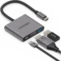 Voomy Connect H3 - 3 in 1 Hub - 4K HDMI - USB-C 100W