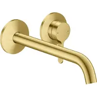 Hansgrohe One - Inbouw wastafelkraan, met afvoer, 2-gats installatie, EcoSmart, geborsteld messing 48120950
