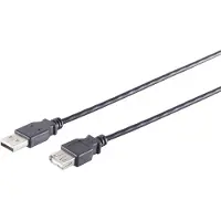 S-Impuls USB-A verlengkabel | USB2.0 | 2,5W | zwart | 5 meter