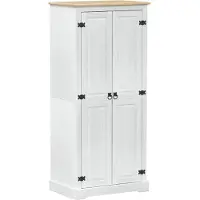 vidaXL Kasten met plank Wit 76 x 50 x 170 cm Massief grenenhout