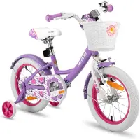 Hiland Kinderfiets - 12 Inch - Voor Jongens & Meisjes - Met Mandje, Bel & Bagagedrager - Inclusief Zijwieltjes - Geschikt voor buitenactiviteiten in de lente