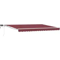 vidaXL Handbediende luifel met LED's Bordeauxrood en Wit 4 × 3 m