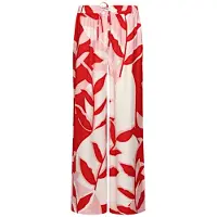 Smashed Lemon Wide leg broek met rood en roze bladprint |