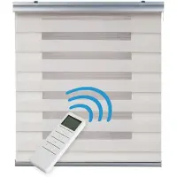 STORESDECO - Motorgecontroleerd Duo rolgrodijn motor, afstandsbediening, Beige 180x250cm
