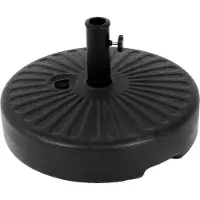 STILVORA Parasolvoet – Vulbaar Met Water Of Zand – Rond – Kunststof En Gegalvaniseerd Staal – Zwart – Voor Tuin En Balkon – Met Knoppen