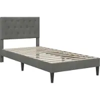 vidaXL Bedframe met hoofdeinde Donkergrijs 90 x 190 cm Fluweel