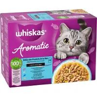 Whiskas 1+ Natvoer - Aromatic Zalige Zeevruchten in Saus