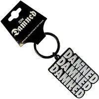 Rock Off The Damned - Stacked Logo Sleutelhanger - Wit/Zwart