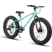 Hiland 24 Inch Kids Fatbike Mountainbike - Voor Jongens & Meisjes - Shimano 7 Versnellingen - Dubbele Schijfremmen - Vanaf 5 Jaar - Geschikt voor buitenactiviteiten in de lente