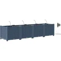 vidaXL Plantenbak 4 st Grijs 160 x 40 x 37,5 cm PP