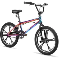 Hiland 20 Inch Freestyle BMX Fiets - 5 Spaken (Mag Wheels) - 360 Graden Rotor - Inclusief 4 Pegs - Jongens & Meisjes (meer dan 7) - Geschikt voor buitenactiviteiten in de lente