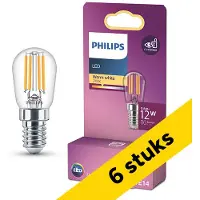 Philips Aanbieding: 6x ledlamp E14 | buis T25s | filament | helder | 2700K | 0.8W (12W)