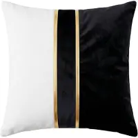 Casa Di Elturo Sierkussen aurelio velvet 45 x 45 cm – luxe zwart kussen met gouden details
