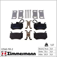 ZIMMERMANN Remblokkenset, schijfrem 22565.155.2