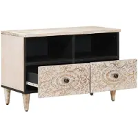vidaXL TV-kast, wit, 70 x 33,5 x 46 cm, massief mangohout