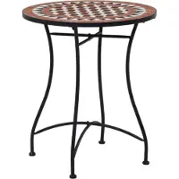 The Living Store Bistrotafel - Buitentafeltje - Bistrotafel mozaïek 60 cm keramiek bruin - Tuintafel - Mozaiekt Tafel - Keramiek Tafel