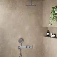 Saniclear Manchester inbouw regendouche 25cm RVS look PVD met plafondarm en 3 standen handdouche