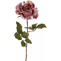 Top Art Kunstbloem roos Glamour - donker roze - satijn - 61 cm - kunststof steel - decoratie bloemen