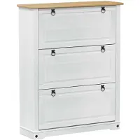 vidaXL Schoenenkast Corona Wit 99 x 32 x 122 cm Massief grenenhout