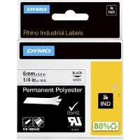Dymo Tape 1805442 Zwart op wit (6 mm)