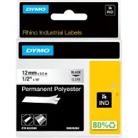 Dymo 622289 Tape Zwart op transparant (12 mm)