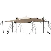 TOOLPORT 4,5 x 6 m stretchtent, incl. aluminium palen, zandkleur