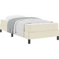vidaXL Bedframe met matras Crème 80 x 200 cm Stof