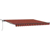 vidaXL Uitschuifbare luifel Oranje en bruin 400 × 300 cm Polyester
