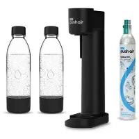 Dafi PUSHAIR waterzuiger Dafi hevel zwart + CO2 patroon + 0 7 fles, Sodamaker, Zwart