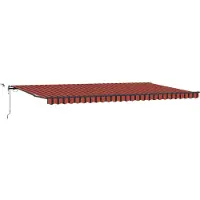 vidaXL Uitschuifbare zonnescherm, oranje en bruin, 600 x 300 cm, polyester