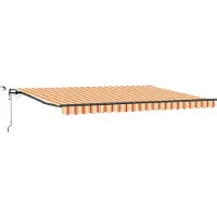 vidaXL Uitschuifbare luifel Geel en Oranje 450 × 350 cm Polyester
