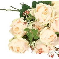 Top Art Kunstbloem roos Ariana - 5x - wit - 73 cm - kunststof steel - decoratie bloemen