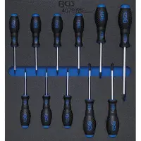 Bgs Accessoires voor gereedschapskoffers, Werkplaatswagen inzetstuk 2/3: Schroevendraaier T-profiel (voor Torx) T6 - T40 11-delig.