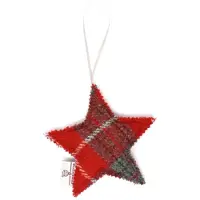 Caroline wolfe murray Kerstboom hanger tartan - ster - rood - Caroline Wolff Murray