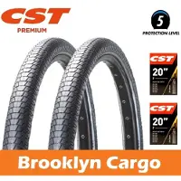 CST set 2 stuks Brooklyn Cargo banden C1996 buitenband + binnenband DV - 20x2.40 inch - ETRTO 62-406 - Black edition - Zwart