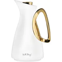 Vialli Design Alessia Thermos Kan - 1L - Zwart/Goud - Glas Inzet