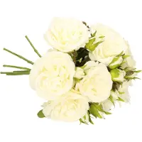 Top Art Kunstbloemen boeket roos Little Joy - 8x - wit - 38 cm - kunststof steel - decoratie bloemen