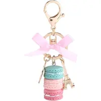 Hztyyier Allecto - Sleutelhanger - Macarons - Decoratieve Sleutelhanger - Meerkleurig - Sleutelhanger Accessoire - Auto Decoratie - Voor Tassen - Goud