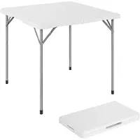 Outsunny picknicktafel - Metaal, HDPE - 86 x 86 x 74 cm - Wit