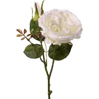 Top Art Kunstbloem roos Little Joy - wit - 38 cm - kunststof steel - decoratie bloemen