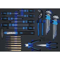 Bgs Accessoires voor gereedschapskoffers, Werkplaatswagen inzet 3/3: hamer, tang, schroevendraaierset 36-delig.