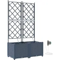 vidaXL Plantenbak 2 st Grijs 80 x 40 x 142 cm PP