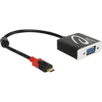 DeLOCK Premium USB-C naar VGA adapter met DP Alt Mode (1920 x 1200) / zwart - 0,20 meter