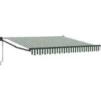 vidaXL Uitschuifbare luifel Groen en Wit 300 x 250 x 165 cm